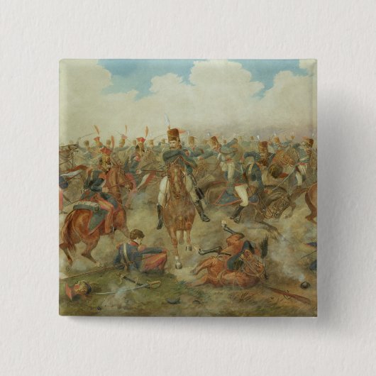 ワーテルローの戦い、1815年6月18日(w/c papで 缶バッジ (正面)