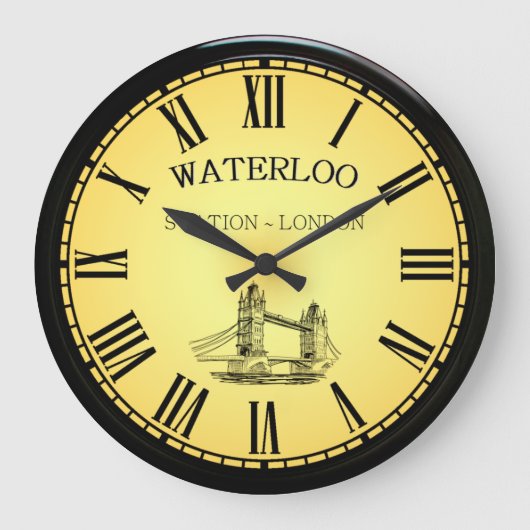 ワーテルロー駅～タワーブリッジ～ロンドンイングランド～ ラージ壁時計 (正面)