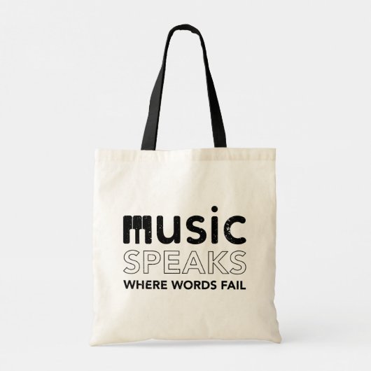 ワードがピアノの引用文で音話楽を鍵できない場所 トートバッグ (裏面)