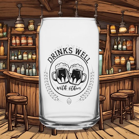 ワードアおもしろいートビールを飲む ガラス缶