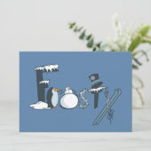 ワードアート霜の降りたフラットクリスマスカード シーズンカード (スタンド正面)