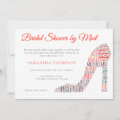 ワードアート スティレット シューズ レッド ブライダル シャワー バイ メール 招待状 (正面)