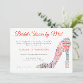 ワードアート スティレット シューズ レッド ブライダル シャワー バイ メール 招待状 (スタンド正面)