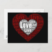 ワードアート:ダブルハート ポストカード (正面/裏面)