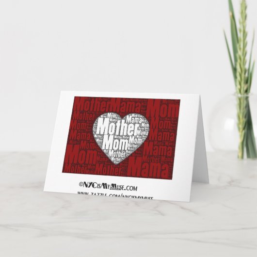 ワードアート：母のためのバレンタイン シーズンカード (裏面)