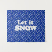 ワードアート – 雪の背景で雪を降らせる タペストリー (正面(横))