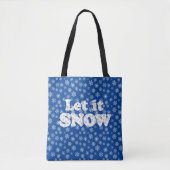 ワードアート – 雪の背景で雪を降らせる トートバッグ (正面)