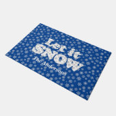 ワードアート – 雪の背景で雪を降らせる ドアマット (アングル)