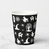ワードア不気味ートブラック&ホワイトハロウィーン 紙コップ (裏面)