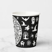 ワードア不気味ートブラック&ホワイトハロウィーン 紙コップ (左)