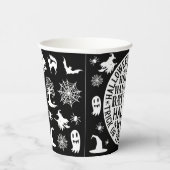 ワードア不気味ートブラック&ホワイトハロウィーン 紙コップ (右)