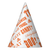 ワードオレ不気味ンジホワイトハローウィンパーティ パーティーハット (左)