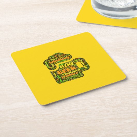 ワードクラウドコースター スクエアペーパーコースター (アングル)