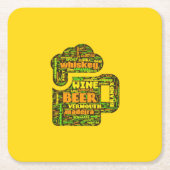 ワードクラウドコースター スクエアペーパーコースター (正面)