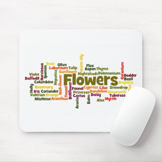 ワードクラウドフラワーズマウスパッド マウスパッド (マウス)
