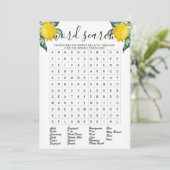 ワードサーチ ゴールド レモン ブライダルシャワーゲーム 招待状 (スタンド正面)