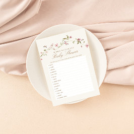 ワードスカンブルベビーシャワーゲームバニーピンクフローラ