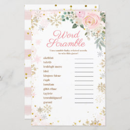 ワードスクランブルゲームウィンターピンクフローラ雪