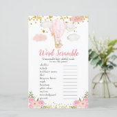 ワードスクランブルゲームピンクの熱気球の動物 (スタンド正面)