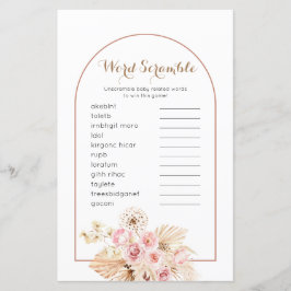 ワードスクランブルゲームピンクフローラボホパンパスグラス