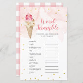 ワードスクランブルゲームピンク赤面アイスクリーム (正面/裏面)