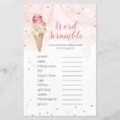 ワードスクランブルゲームピンク赤面アイスクリーム (正面)