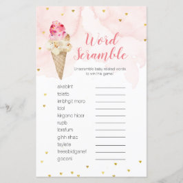 ワードスクランブルゲームピンク赤面アイスクリーム