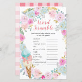 ワードスクランブルゲームブルーパステルアイスクリームフローラ (正面/裏面)