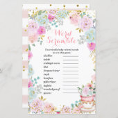 ワードスクランブルゲーム茶パーティーパステルフローラ (正面/裏面)