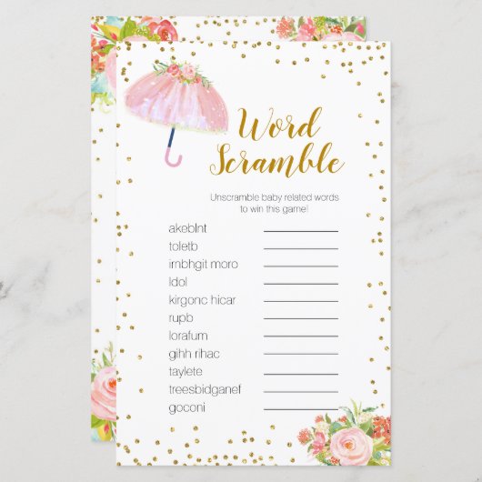 ワードスクランブルゲーム4月シャワー持ち込む5月の花 (正面/裏面)