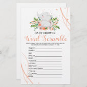 ワードスクランブルコーラルガールベビーシャワーゲーム (正面/裏面)