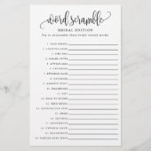 ワードスクランブルブライダル版紙ゲームカード チラシ (正面)