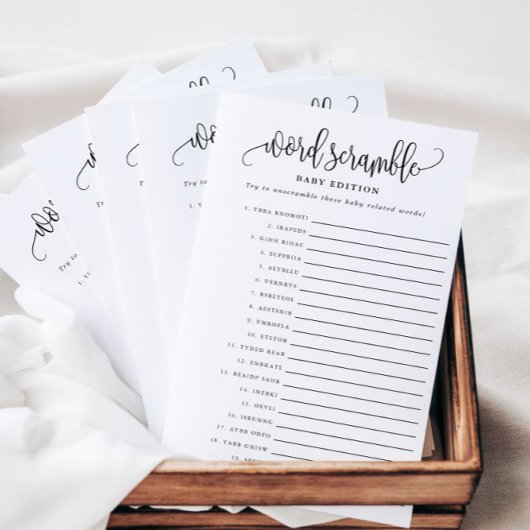 ワードスクランブルベビー版紙ゲームカード チラシ