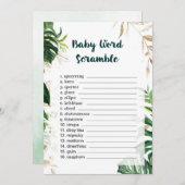 ワードスクランブル金ゴールドサファリベイビーシャワーゲーム 招待状 (正面/裏面)