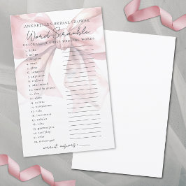 ワードスクランブル (赤面)ピンクの弓 結婚前のお茶会ゲーム