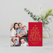 ワードツリーフォイル休日はがき編集可能カラー 箔シーズンポストカード (立ち正面)