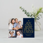 ワードツリーフォイル休日はがき編集可能カラー 箔シーズンポストカード (立ち正面)