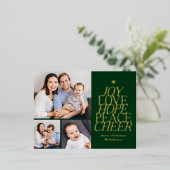 ワードツリーフォイル休日はがき編集可能カラー 箔シーズンポストカード (立ち正面)