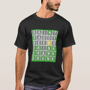 ワードパズルSt patricksセントパディービールインクルードメンズ Tシャツ