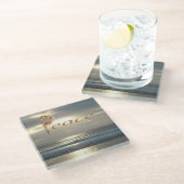 ワードピースウィズシーシェル海ホライゾンランドスケープ ガラスコースター (アングル)