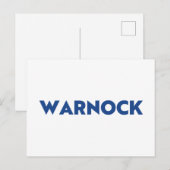 ワーノック牧師 ジョージア州上院議員再選挙 青 白 ポストカード (正面/裏面)