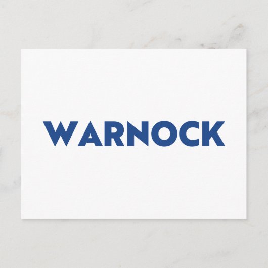 ワーノック牧師 ジョージア州上院議員再選挙 青 白 ポストカード (正面)