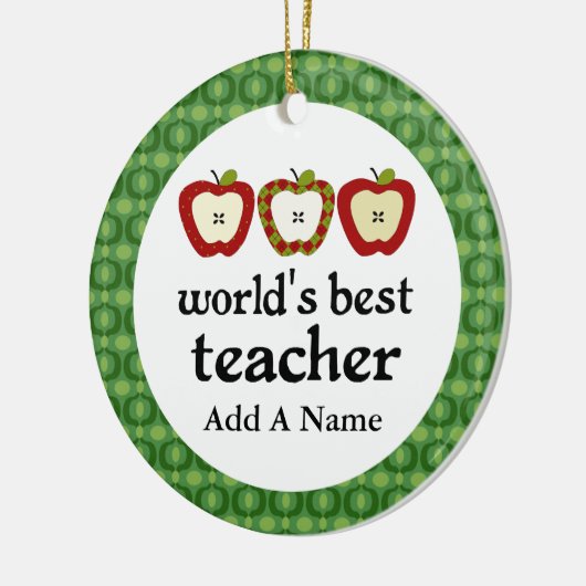 ワーパーソナライズされた最高のルズ·先生·アップル·ギフト セラミックオーナメント (左)