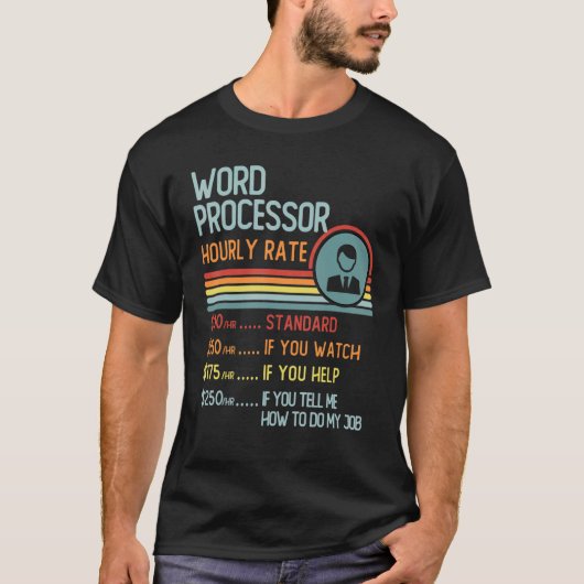 ワープロ時給Tシャツレトロ役職 Tシャツ (正面)