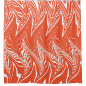 ワープ – オレンジと白 シャワーカーテン (正面)