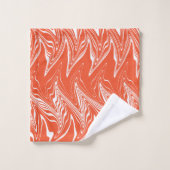 ワープ – オレンジと白 バスタオルセット (ウォッシュタオル)