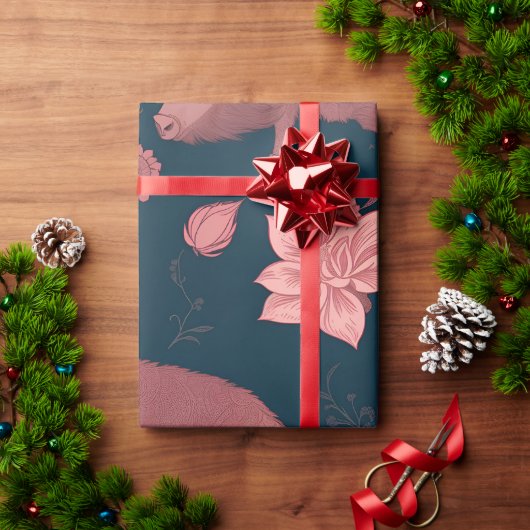 ワーホグフローラカラフルパタパーソナライズされたーン ラッピングペーパー (クリスマスギフト)