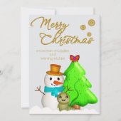 ワームの雪だるまとクリスマスツリー シーズンカード (正面)