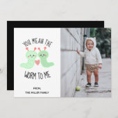 ワームを意味する私のかわいいはバレンタイン写真 シーズンカード (正面/裏面)