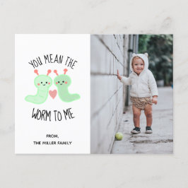 ワームを意味する私のかわいいはバレンタイン写真 シーズンポストカード